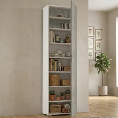Image de Armoire à chaussures pour 16 paires de chaussures, armoire polyvalente avec 7 étagères et porte