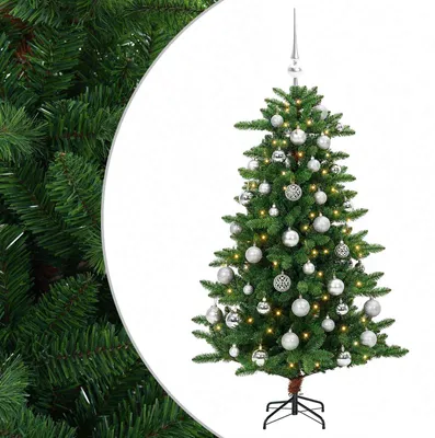 Imagen del producto de Árbol de Navidad artificial con adornos, 150 cm, 150 luces LED