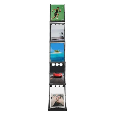 Produktbild von Bodenständer Broschürenständer, 5-stufiger Broschürenhalter, faltbarer Zeitschriftenständer