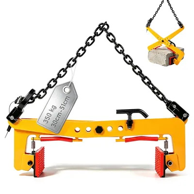Produktbild von 350KG Bordsteinzange 30-51cm Versetzzange mit Verstellbarer Kette Plattenheber Steinheber Steinzange Steinträger für Stein Anheben und Transportieren