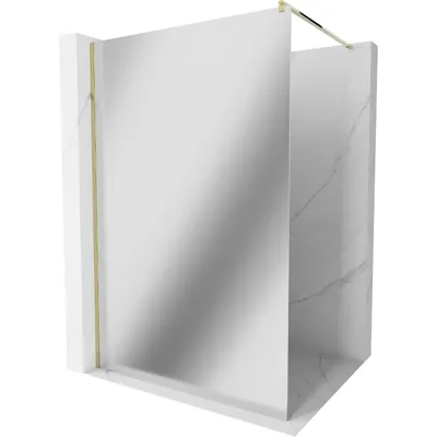 Obrázek produktu pro Mexen Kioto sprchová zástěna 100 x 200 cm, Zrcadlo 8 mm, Zlatá - 800-100-101-50-50