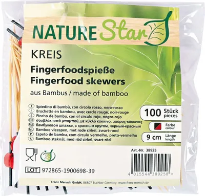 Immagine prodotto di NATUREStar 38925Fingerfood-Spieße Disc 90 mm Bambus