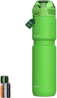 Image de Bouteille isotherme pour vélo 0,7 L en acier inoxydable, vert citron