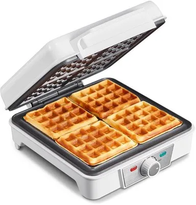 Productafbeelding van Wafelijzer 1200 W voor 4 Wafels - Met Overloopbescherming en Instelbare Kleur