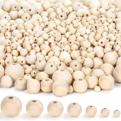 Produktbild von Famanu Holzperlen Set – 1000 Stück in 7 Größen