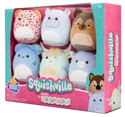 Immagine prodotto di Squishmallows Squishville - Confezione da 6 peluche mini "Varsity Squad"