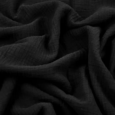 Produktbild von Musselin Double Gauze schwarz (Schwarz)
