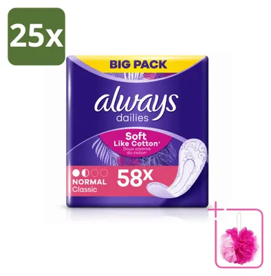 Imagen del producto de 25 toallas sanitarias delgadas "Always Normal" - Paquete económico - 25 unidades