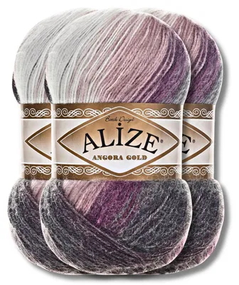 Produktbild von Alize 3x 100g Angora Gold Batik Wolle mit Farbverlauf, Häkeln, Stricken (1986)