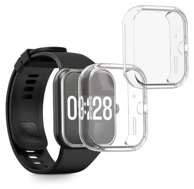 Produktbild von kwmobile 2x Silikon Hülle für Xiaomi Redmi Watch 4 Schutzhülle - Fullbody Display Cover Set aus Silikon - Transparent