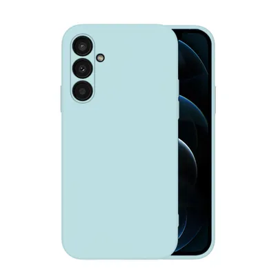 Produktbild von Hülle für Samsung Galaxy A54 5G mit 9H Displayglas Displayschutz Plus Case Cover Bumper Silikon Softgrip Schutzhülle Farbe: Hellblau