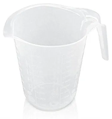Maßbecher aus Kunststoff 1 l mit Skalierung transparent