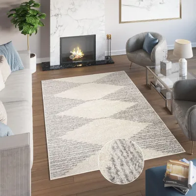 Immagine prodotto di Tappeto soggiorno camera da letto design moderno shaggy pelo alto pelo lungo grigio ÖKOTEX 140 x 200 cm