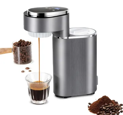 Produktbild von ZELURXX Mini Espressomaschine 15 Bar, Heiß- und Kaltgetränke, 11 Temperaturstufen, kompakte Kaffeemaschine für Zuhause Büro Reise