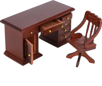Obrázek produktu pro dřevěný mini model nábytku 1:12, židle, dětská pracovna, dekorace, doplňky do domečku pro panenky, psací stůl