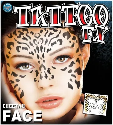 Produktbild von Leopard Gesicht-Klebetattoo - Fasching Halloween Karneval