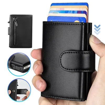 Produktbild von KUGI Geldbörse Herren Geldbörse,Slim Wallet mit Münzfach,Card Holder Wallet (Geldbeutel Carbon-Schwarz, Mini Geldbörse Herren&Damen klein, Kreditkarte