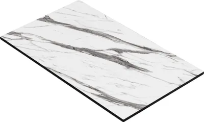 Produktbild von COMPACT | Gastro HPL Tischplatte | B:T 120 x 70 cm | Weiß-Marmor | Rechteckig | Gastro HPL Tischplatte