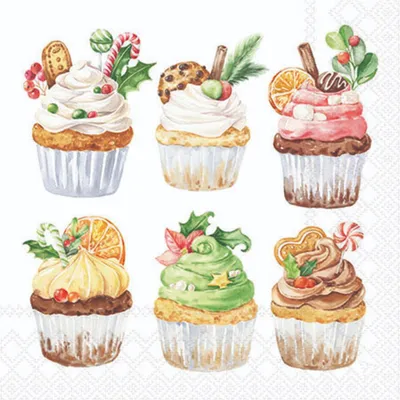 Produktbild von Weihnachten Cocktail Servietten 25x25 cm 3-lagig 20 Servietten Sweet Christmas white