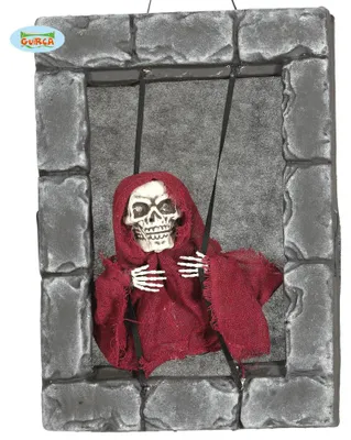Produktbild von Skelett hinter Gittern mit Licht, Sound und Bewegung