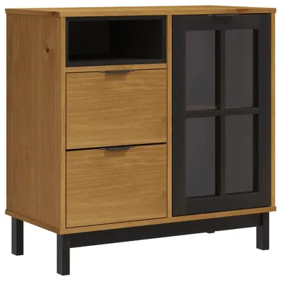 Produktbild von Sideboard mit Glastür FLAM 80x40x80 cm Massivholz Kiefer