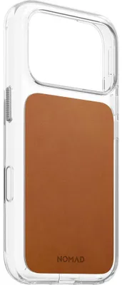 Produktbild von Handyhülle aus Naturleder für iPhone 18 Pro / 17 Pro, Nomad Modern Leather Case Horween Series mit MagSafe, Transparent und Hellbraun