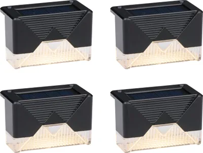 Immagine prodotto di Grundig luci da giardino solari 4-pack - Luci solari per patio e recinto - Luce d'atmosfera bianco caldo - Materiale di montaggio incluso - Durata della batteria 6-8 ore