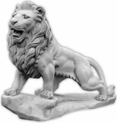 Produktbild von Casa Padrino Barock Garten Deko XXL Skulptur Löwe rechte Seite Grau 186 x H. 150 cm - Riesige Garten Deko XXL Figur - Barock Garten & Terrassen Deko Accessoires - Garten Deko im Barockstil