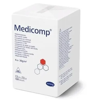 Produktbild von Hartmann Medicomp unsterile Vlieskompressen - 100 Stck - 7,5 x 7,5 cm | Packung (100 Stck)