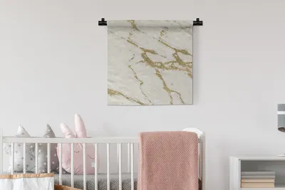 Produktbild von MuchoWow® Wandteppich Wandbehang Marmor - Muster - Gold 60x60 cm Tapisserie Dekoration Wandtuch - Dekorationen - Wand Decke