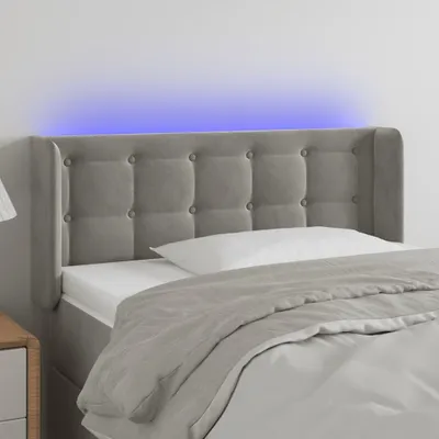 Produktbild von The Living Store LED Kopfteil Hellgrau 83x16x78/88 cm Samt