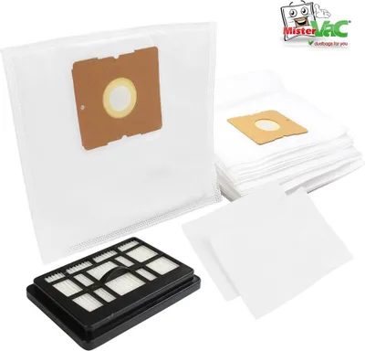 Produktbild von MisterVac 20 Stück Staubsaugerbeutel + Filter kompatibel mit Tristar SZ1932 ECO