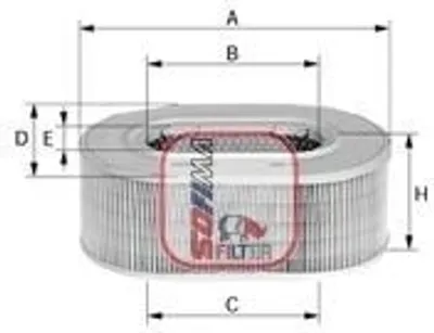 Produktbild von Luftfilter SOFIMA S 9980 A für MITSUBISHI PAJERO II (V3W, V2W, V4W) Filtereinsatz