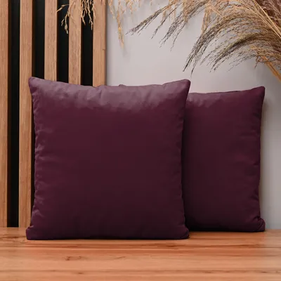 Obrázok produktu pre MG Design, dvojica vankúšových poťahov, 35 x 35 cm, tmavočervená farba – so zipsom, jemná a s jemným leskom, ľahká údržba a dlhá životnosť