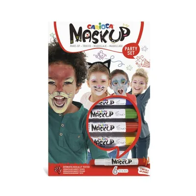 Zdjęcie produktu dla Carioca MASK UP PARTY, Farba do makijażu twarzy, Wielobarwny, Chłopak, dziewczyna, 6 szt.