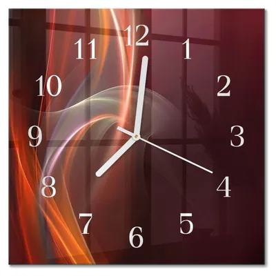 Produktbild von Tulup Glasuhr Wanduhr Küchenuhr Echt-Glas 30x30 cm Modern Dekorativ Geräuschlos Weiße Zeiger - Abstrakte Linien