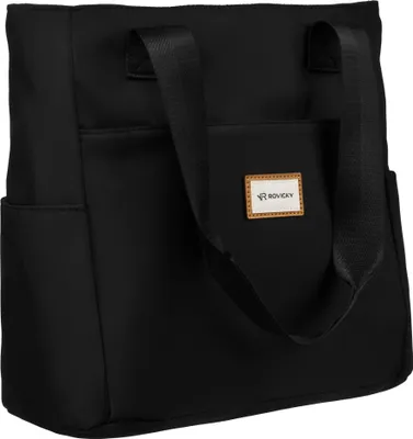 Obrázek produktu pro Rovicky dámská shopper kabelka černá z tkaniny A4 30x28x15 cm