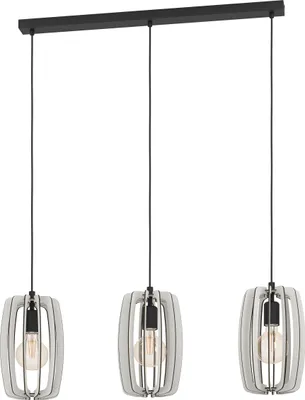 Obrázok produktu pre Eglo 900503 BAJAZZARA E27 trojité závesné svietidlo 890x190mm čierna sivá