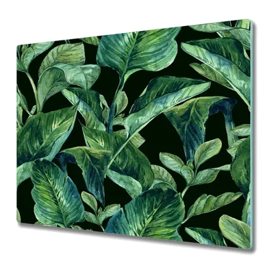 Produktbild von Küche Schneidebrett - Schneidebrett Glas - Herd Abdeckung -Leaf Green Black