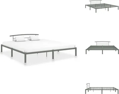 Produktbild von vidaXL Bettgestell Grau Metall 200x200 cm -  Betten & Bettgestelle