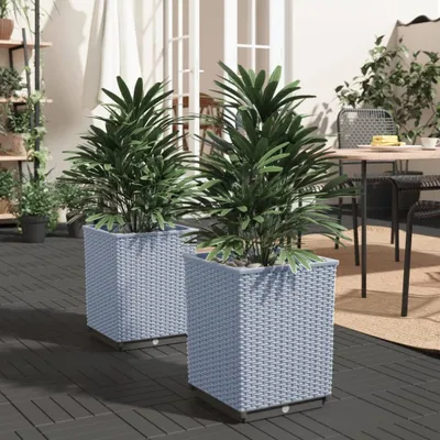 Obrázok produktu pre The Living Store Kvetináč 2 ks. Svetlosivý 30x30x37 cm Polypropylén