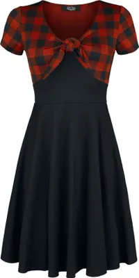 Produktbild von Rock Rebel by EMP Damen schwarzes Kleid mit Karomuster S