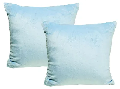 Produktbild von JACK 2er Set Teddy Flausch Kissen Dekokissen flauschig kuschlig weich, Farbe:Hellblau, Größe:40 x 40 cm