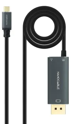 Obrázek produktu pro Nanocable 10.15.5012, 1,8 m, USB typu C, DisplayPort + USB Type-C, Samec, Samec/samice, Přímý