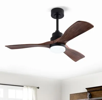 Produktbild von AIORBER Deckenventilator mit Licht und Fernbedienung, 42 Zoll, leiser DC Motor, 6 Stufen, 20W LED dimmbar, Speicherfunktion, 3 ABS-Flügel, Walnuss