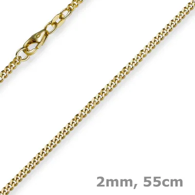 2mm-Panzerkette-750-Gelbgold-55cm