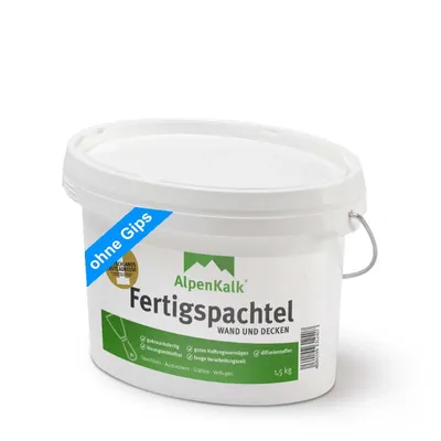 Produktbild von AlpenKalk® Fertigspachtel jetzt 1,5 kg (1 + 0,5)