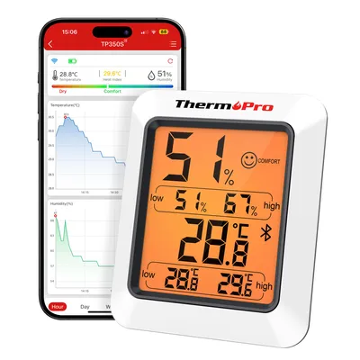 Obrázok produktu pre ThermoPro TP350, Bluetooth teplomer a vlhkomer s aplikáciou
