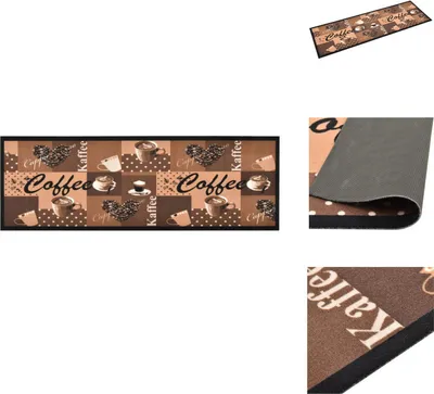 Obrázek produktu pro vidaXL Koberec do kuchyně omyvatelný kávově hnědý 60x180 cm - Rohožky
