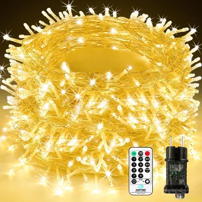 Immagine prodotto di Catena luminosa da esterno, alimentazione elettrica, 80 metri, 800 LED, ideale per Natale, luce bianco caldo